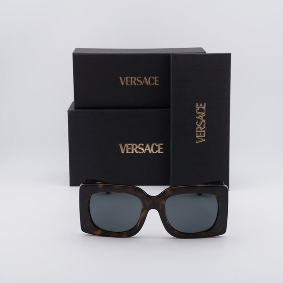 Versace VE4496U 108/87 Square Sunglasses – Havana/Dark Grey main image 9